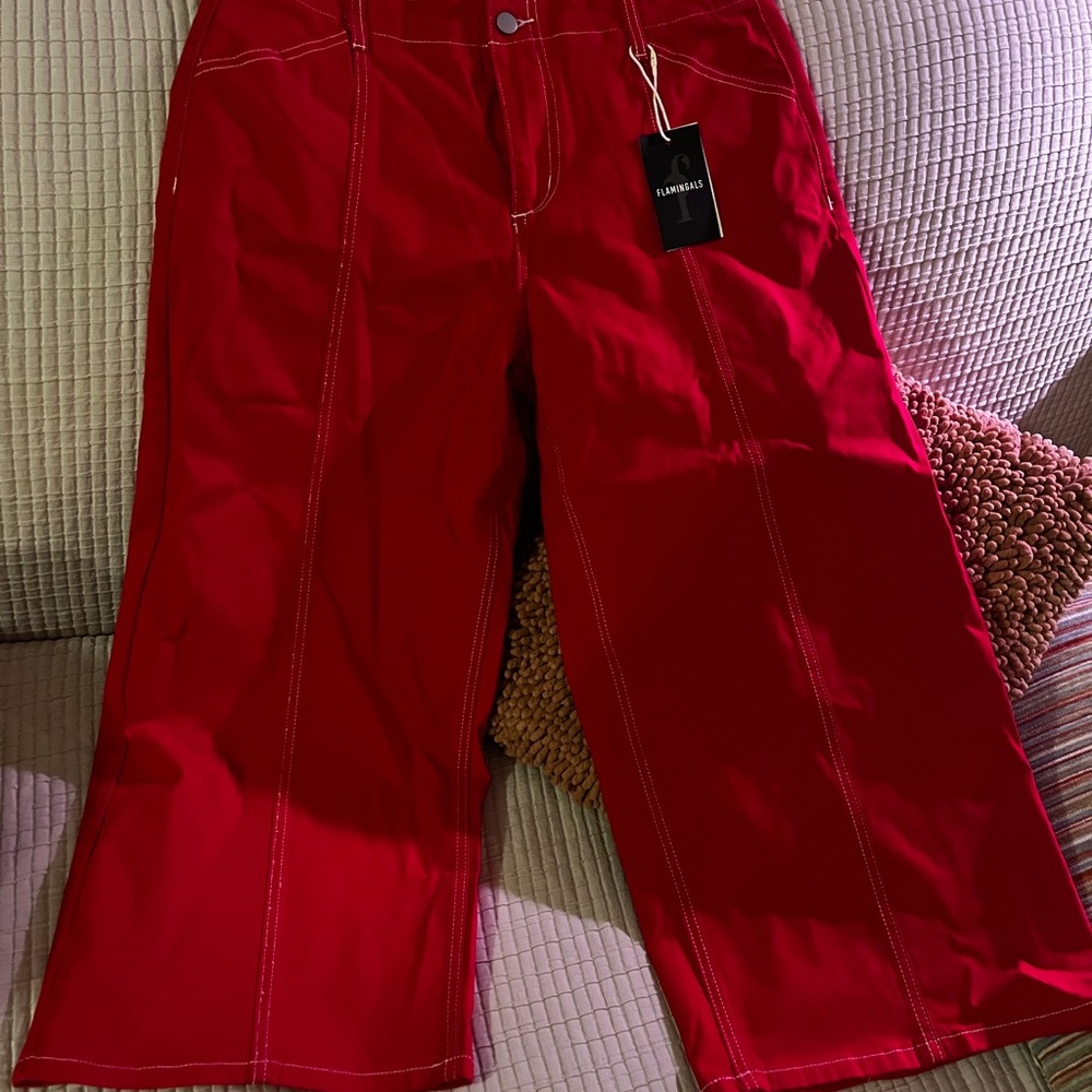 🎈Flamingals Red Wide Leg Pants - Picture 10 of 15
